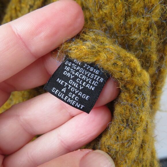 Anthropologie OS Stevie Boho Fringe Marled Knit Mustard Yellow Cardigan Sweater - Picture 9 of 15